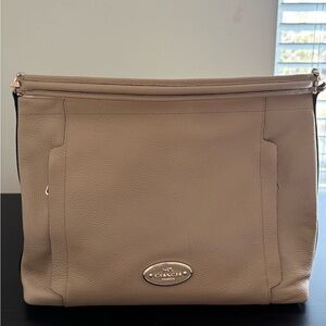 Elegant Beige Leather Handbag